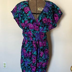 Floral 80s Dress